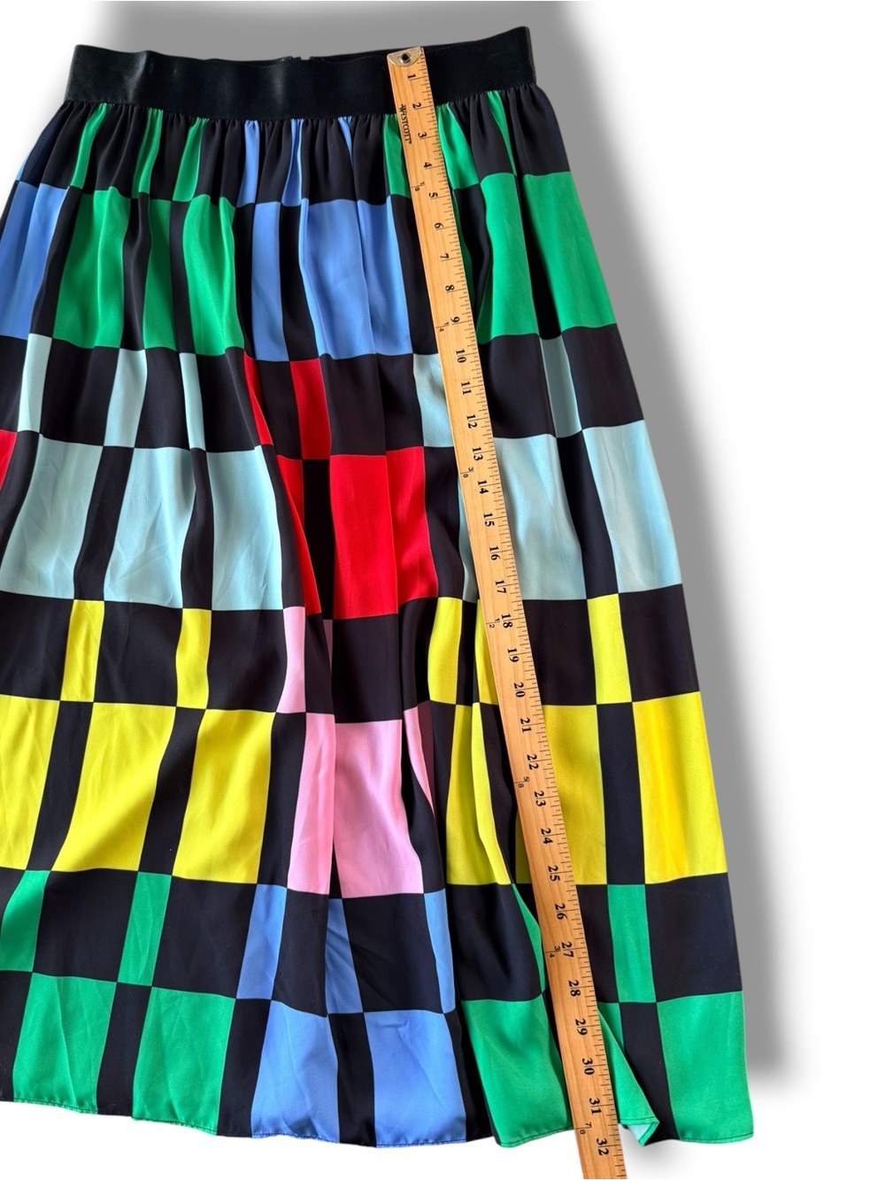 Alice + Olivia Melda Checkered Midi Gathered Skirt Size 10 NWT - Picture 13 of 16